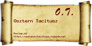 Osztern Tacitusz névjegykártya